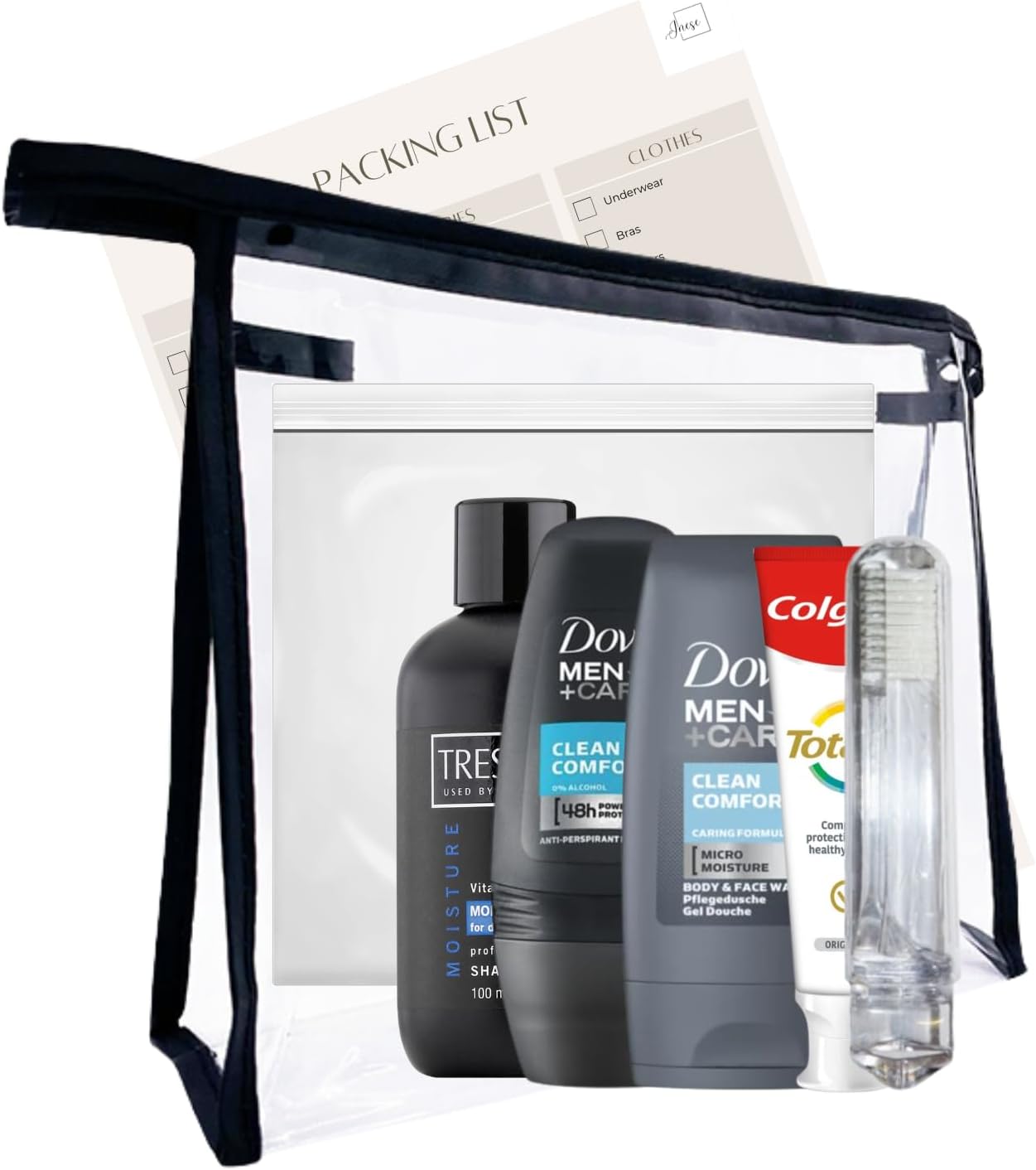Travel Toiletries Set for Men - Travel Size Toiletries Kit for Hospital, Overnight Stay - Airport Security Approved Liquids