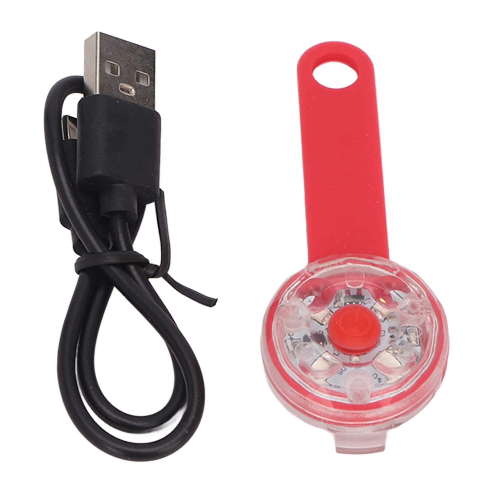Wisiorek z lampką LED dla Psa Pet USB ładowalna Zawieszka Emitująca światło LED Pet Wodoodporna Zawieszka Zewnętrzna Lampka Ostrzegawcza LED Wisiorek z lampką dla Psa (Czerwony)