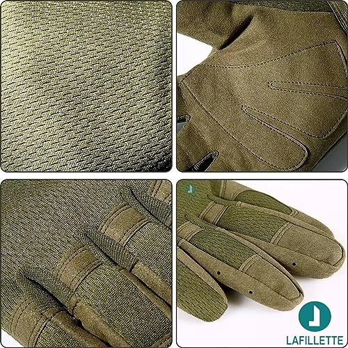 Image of LAFILLETTE Breathable Full Finger Touch Screen Protection Gloves for Motorcycle Cycling Motorbike Sports Climbing (Green)