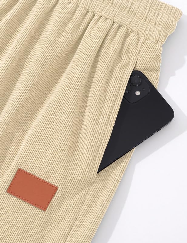Pantalones Cortos Hombre Algodón Verano Cordón Elástico Casual Shorts con Bolsillos