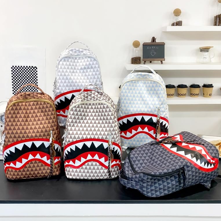 Shark Backpack，Leisure Backpack，Large Capacity Campus Outward Travel Bag for Men and Women (blue)3