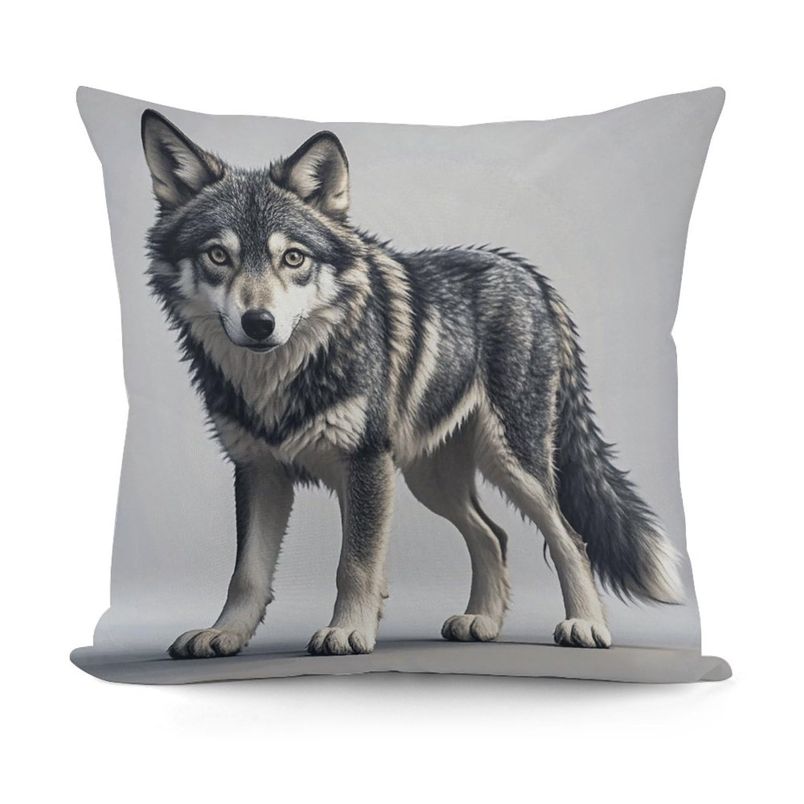 VstaDank Cute Wolf Throw Pillow Cover Soft Square Cushion Cover Art Artwork Pillow Covers Mordern Couch Pillow Covers Decorative Cushion Case for Chair Couch Bedroom Living Room