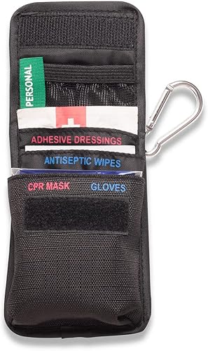 SURVIVAL Botiquín de primeros auxilios de bolsillo – Pequeño botiquín de primeros auxilios para camping, senderismo, mochileros, viajes, vehículo,
