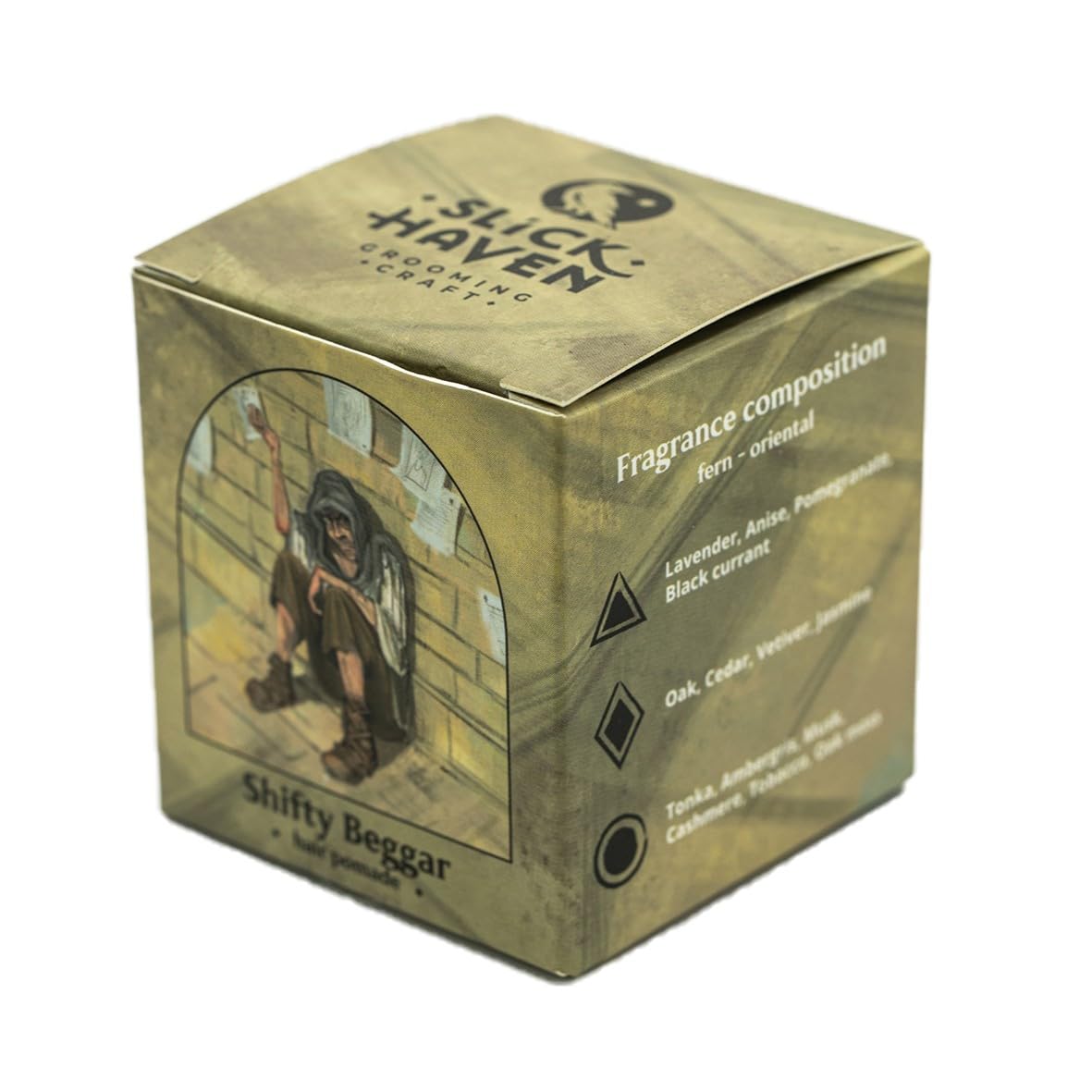 Shifty Beggar pomada 60 ml / 120 ml – orientalno-paprociowy – ręcznie wykonana jakość, na bazie wody z glinką, mocny chwyt, połysk