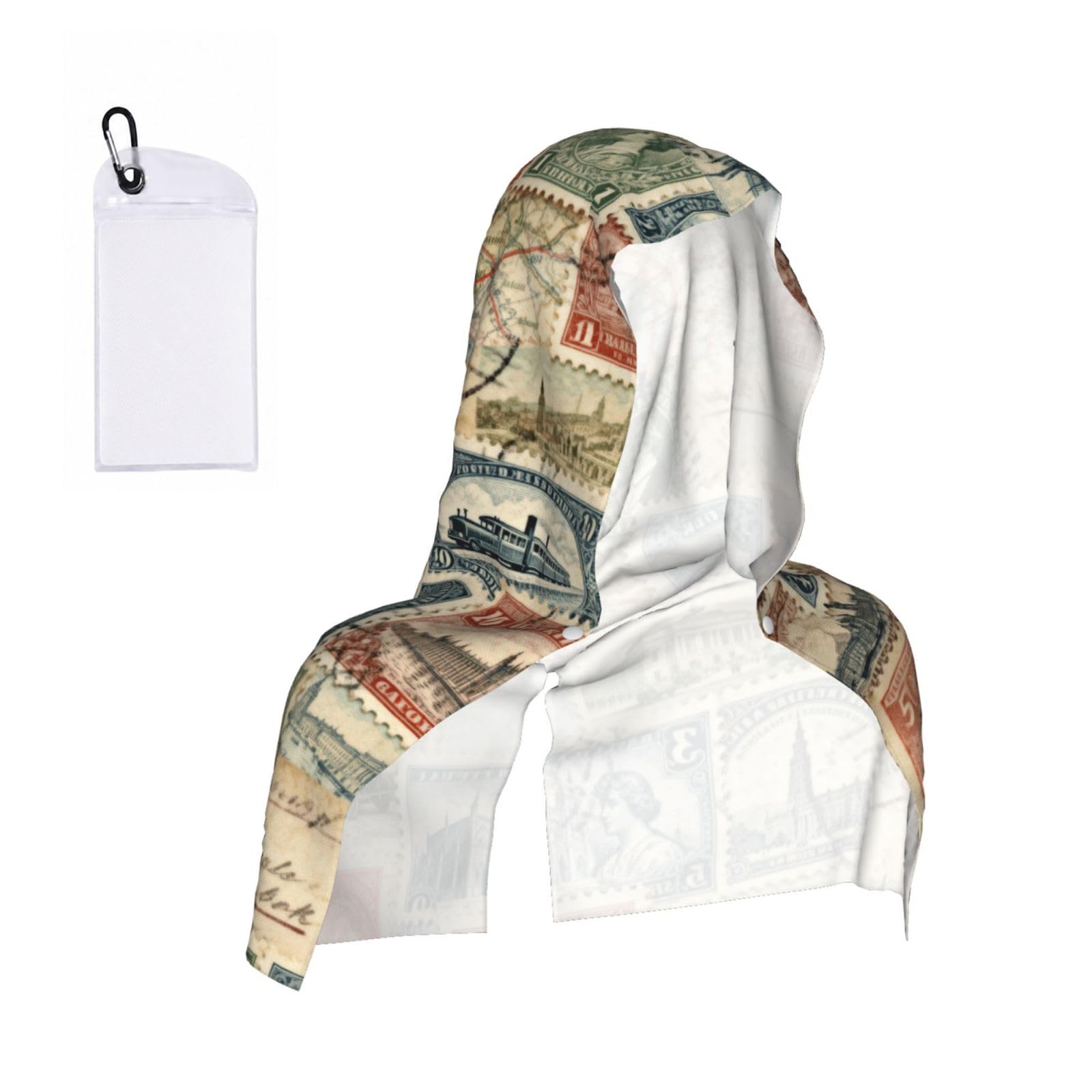 CNTDBU stamp Cooling Towel Hooded-Instant Chill Neck Cover for Sports, UV Cooling Rag for Running Gym