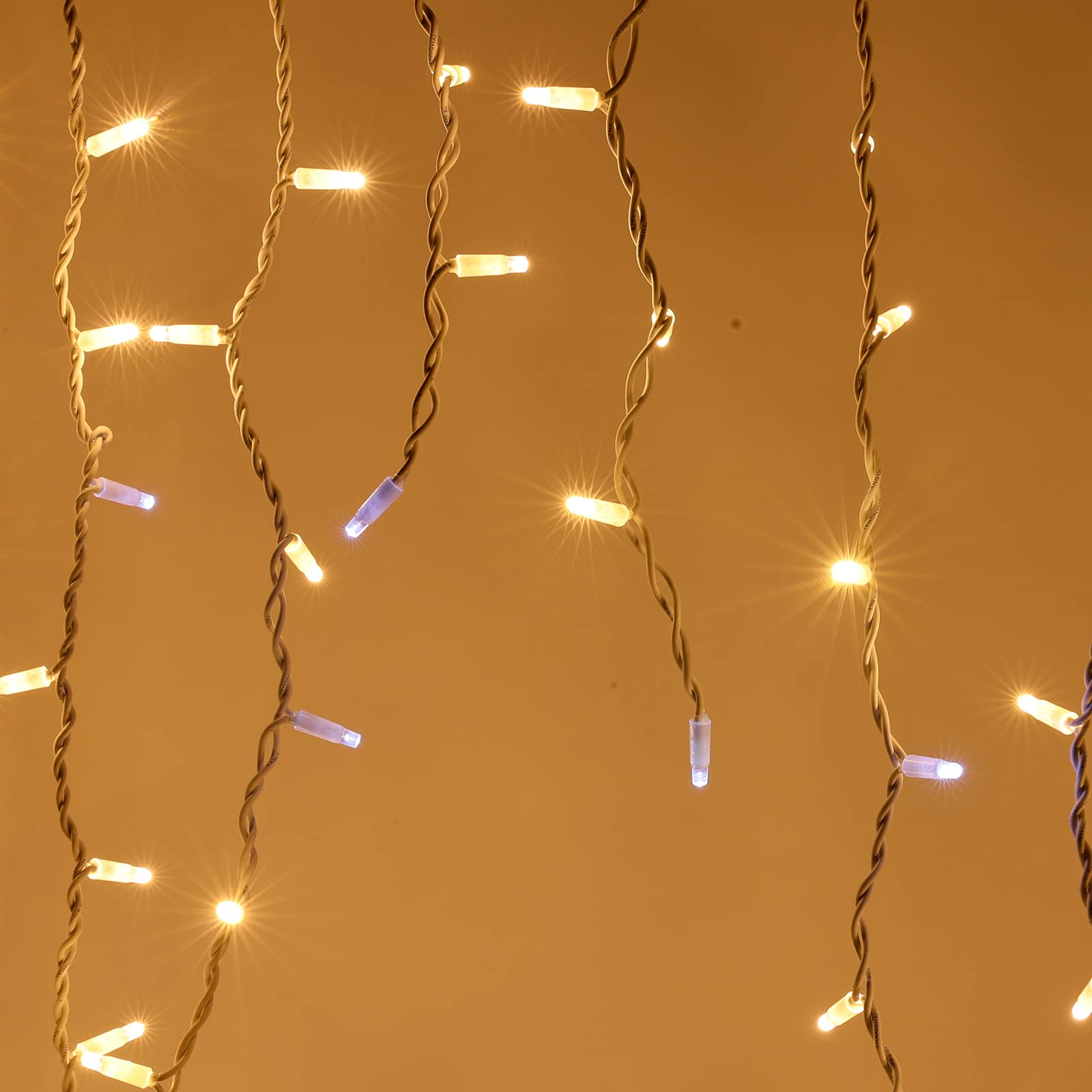 Luccika® Cascade de stalactites tente pluie 4x1,5 m avec 304 Maxi Led et flash pour usage extérieur intérieur professionnel extensible (blanc chaud)
