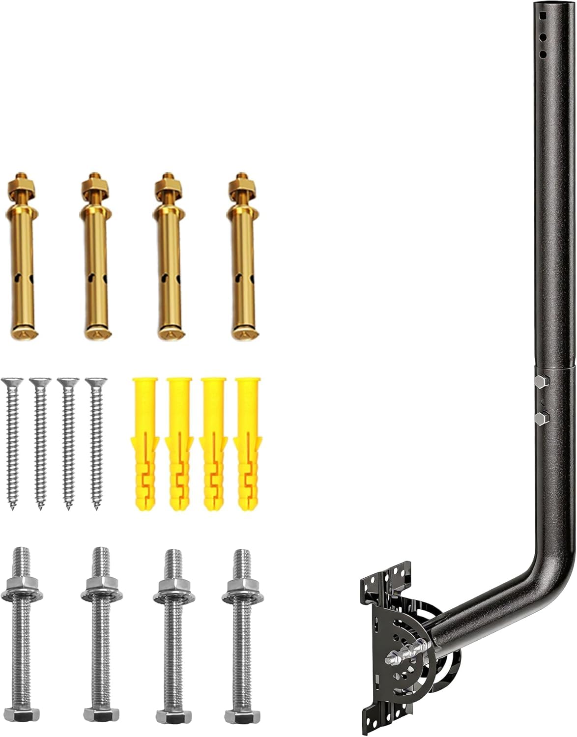 Palo antenna da 71 cm per antenne TV, satellitari, radio e Wi-Fi | Supporto da parete per antenna robusto, treppiede per antenna, staffa per antenna