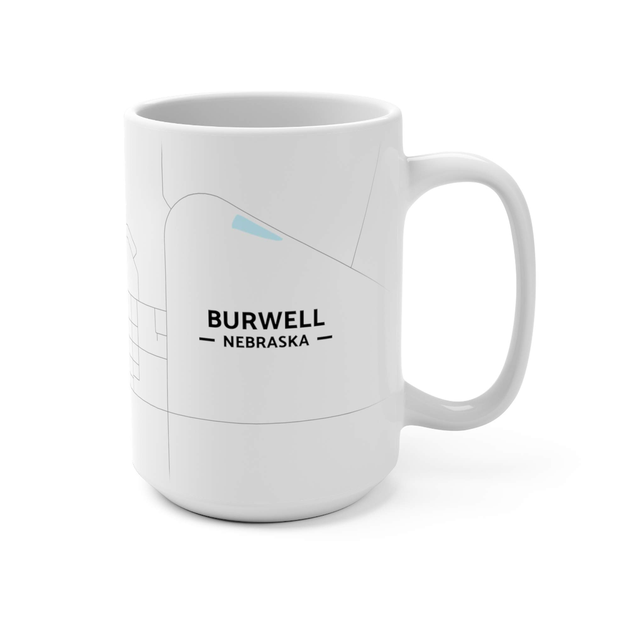 Burwell, Nebraska NE Map Mug (15 oz)