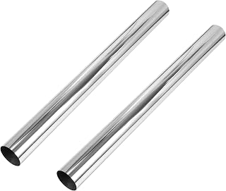 Motoforti 70mm/2.75" OD T304 Stainless Steel Mandrel Straight Exhaust Tube Pipe 889mm/35" End Length Universal Fit Tubing Car Exhaust Piping Silver Tone 2 Pcs