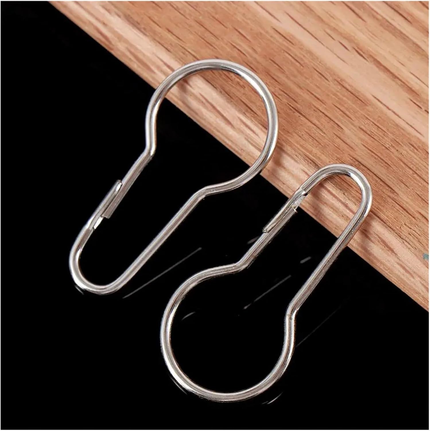 Curtain Rings for Drapes 200pcs Gourd Curtain Rings Stainless Steel Shower Hooks Metal Rustproof Rod Hanger Buckle Kitchen Bathroom Bedroom Hook