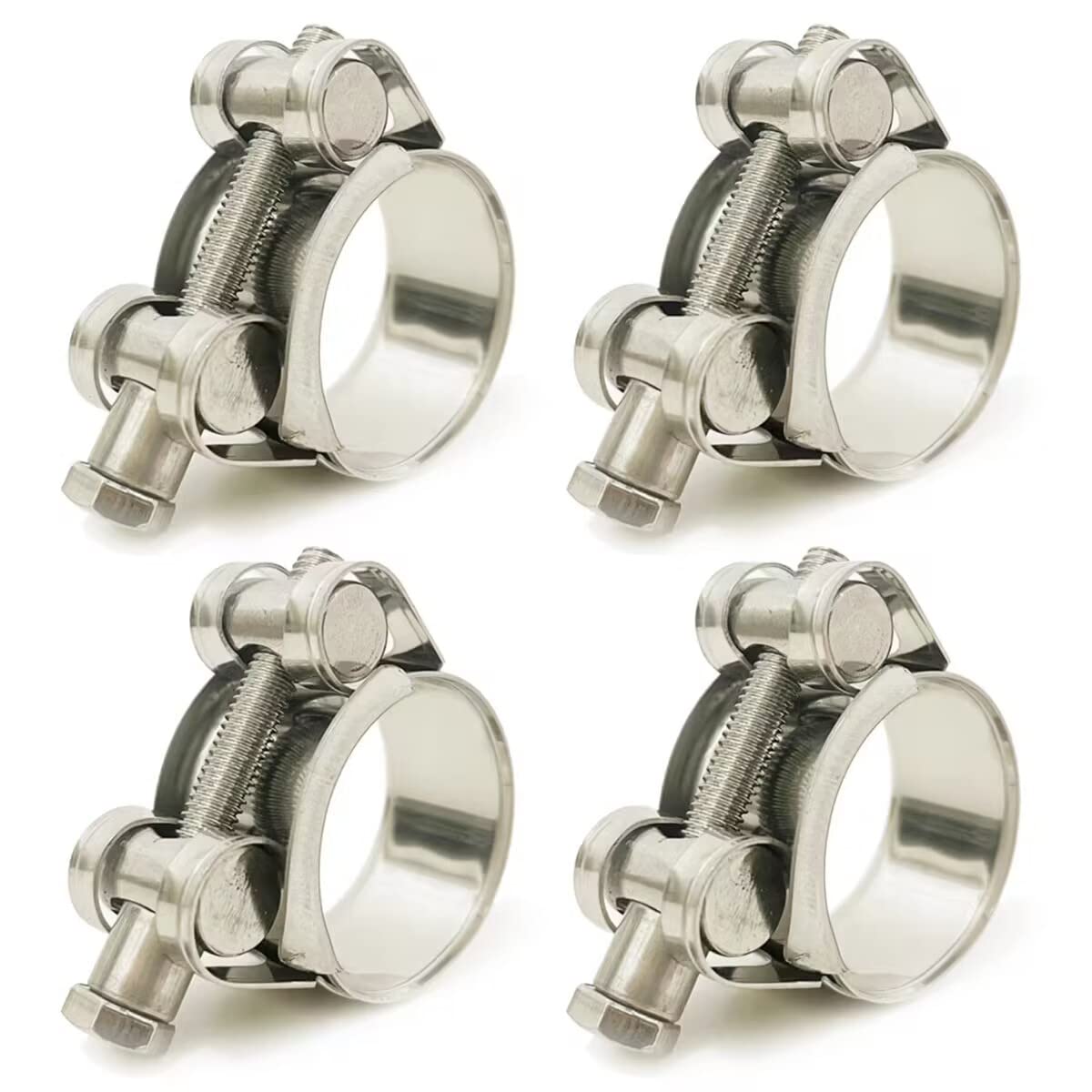 29-31mm T-Bolt Hose Clamps, Adjust Tube Clamps 304 Stainless Steel Heavy Duty Pipe Tube Clamps (4 Pcs)