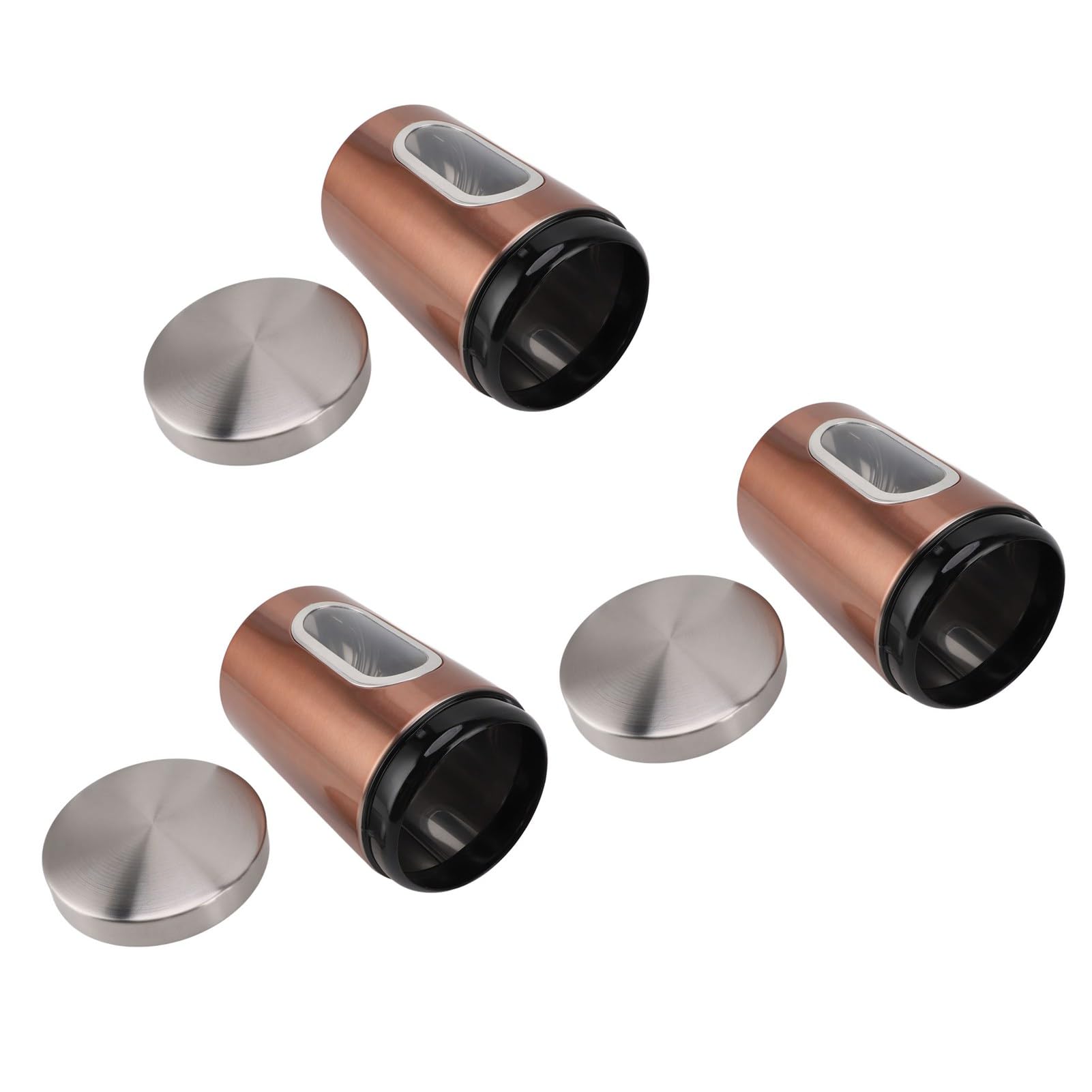 3 Piezas Botes Herméticos para Alimentos de Acero Inoxidable (Bronce)