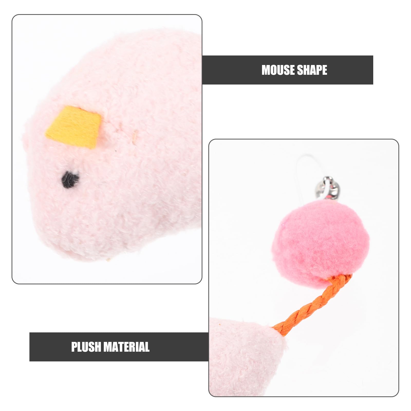 Abaodam Lot de 6 Jouets pour Chat en Peluche de Souris avec Clochettes, pour Chatons et Chats, Interactif D'intérieur pour Occuper Quotidien