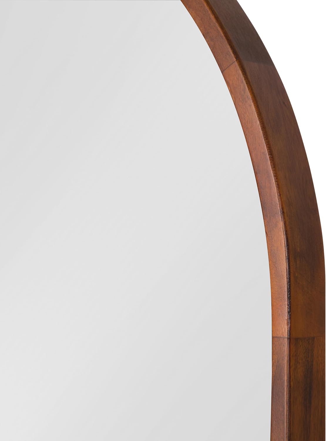 Kate and Laurel Valenti Mid-Century Modern Arched Wall Mirror; 24 x 32; Walnut Brown; Sophisticated Modern Arch Mirror for Use as Bathroom Mirror for Vanity or Fireplace Mantel Mirror