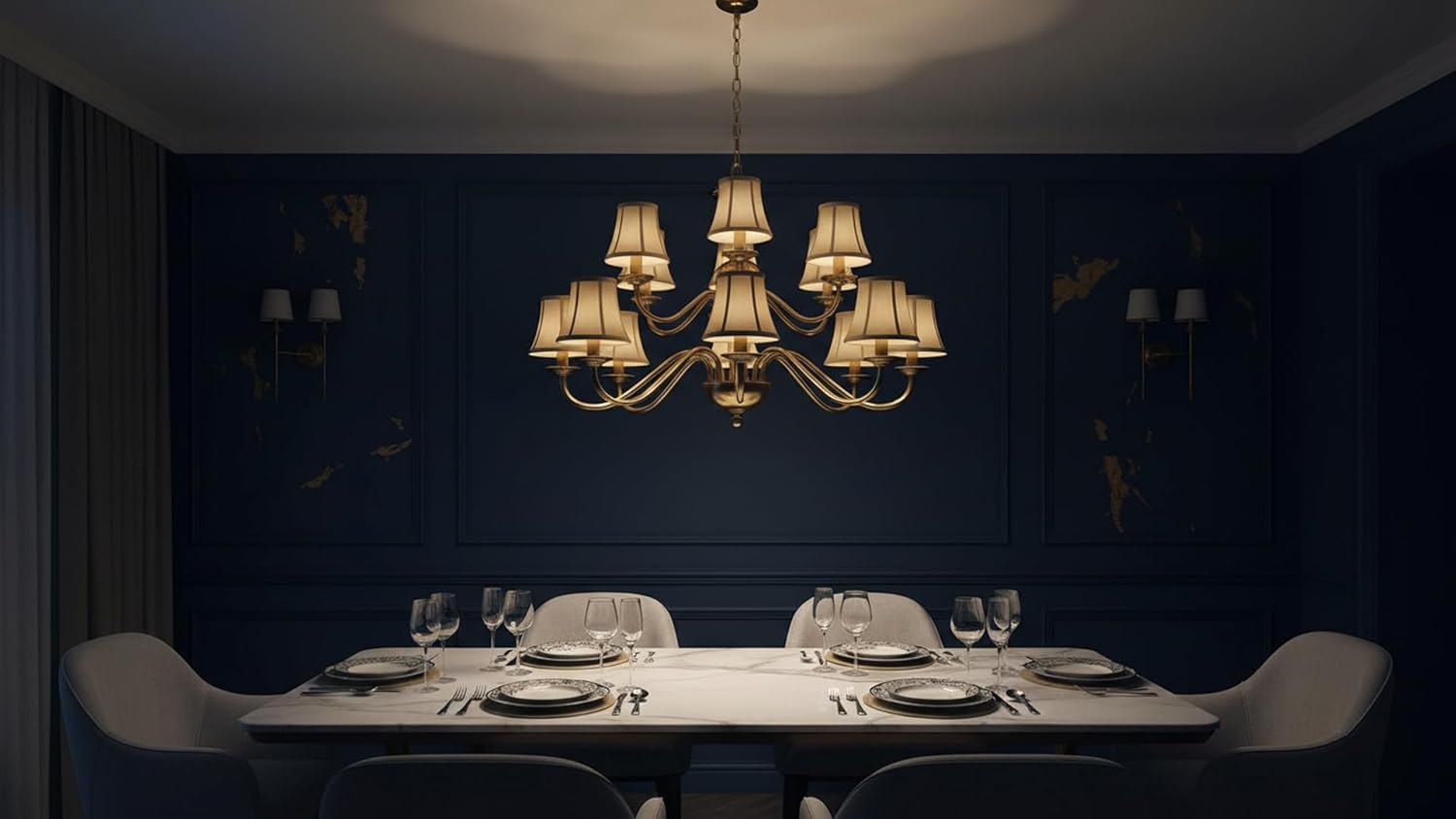 Aspen Creative 30274-9A, Bell Clip-On Chandelier Lamp Shade, Beige, 3" Top x 5" Bottom x 4" Slant Height, Set of 9