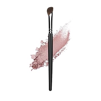Eyeshadow Brush, Sickle Shape Soft Pony Hair Shading Nosal Shadow Brush, Black Wooden Handle