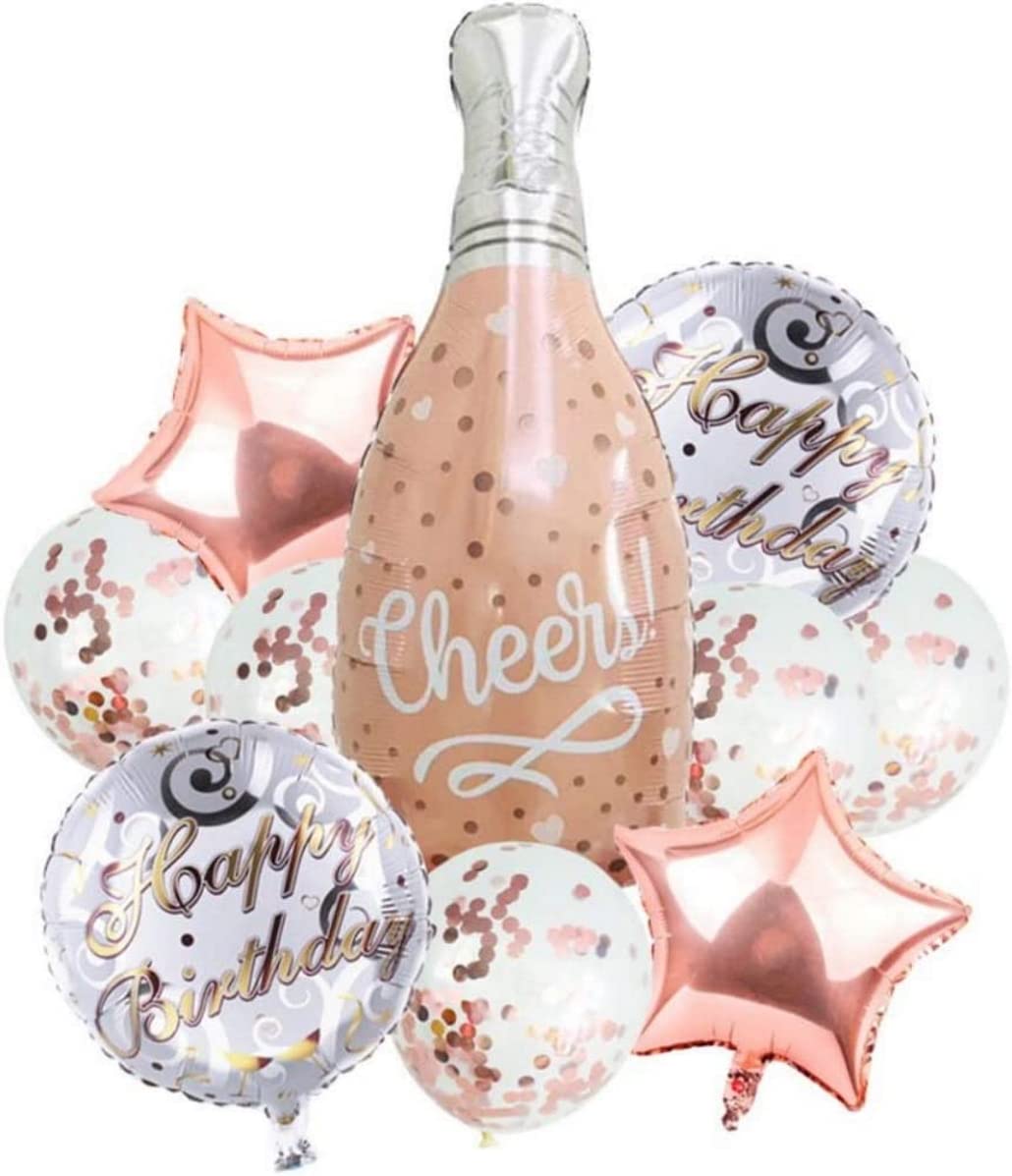 10. Geburtstag Deko-Set Für Mädchen – Mit Folienballons, Banner & Cake-Topper In Roségold