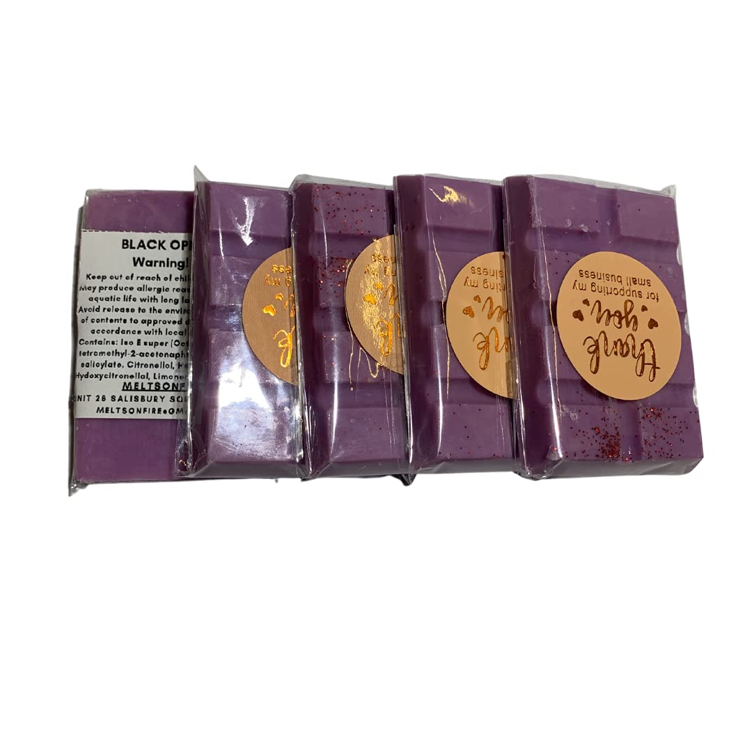 Meltsonfire Dark Wax Melts – 5 X Snap Bars Designer Inspired Highly Scented Soy Wax Melt - Made In Uk ( Opium)
