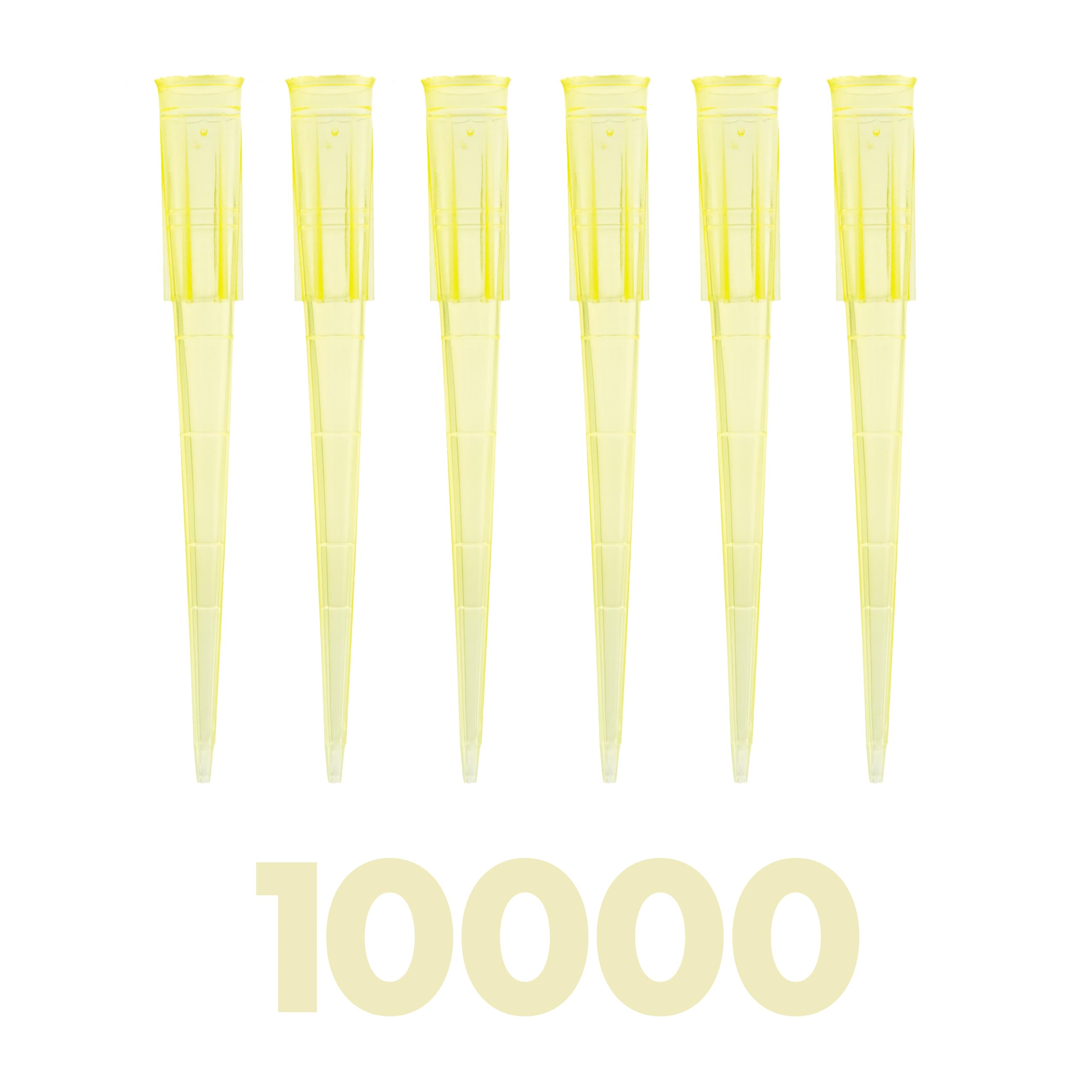 Kashi Scientific 200uL Universal Non-Filter Pipette Tips, Sterile Low Binding Yellow Pipet Tips with Graduation, DNase/RNase Free [200uL, 10,000pcs]