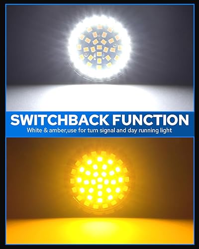 Miniatura 2 de Benlari Mejora de 2" Señales de Giro Delanteras de Motocicleta con Cubiertas de Lente Ahumadas 1157 Luces LED de Marcha Compatibles para Harley