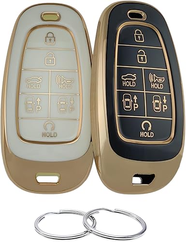 REPROTECTING Funda para llavero de TPU compatible con 7 botones 2019 2020 2021 Hyundai Sonata Nexo 2022 Hyundai Tucson 2023 Palisade Santa Fe