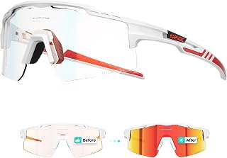 KAPVOE Selbsttönende Fahrradbrille Herren Damen UV400 TR90 K75