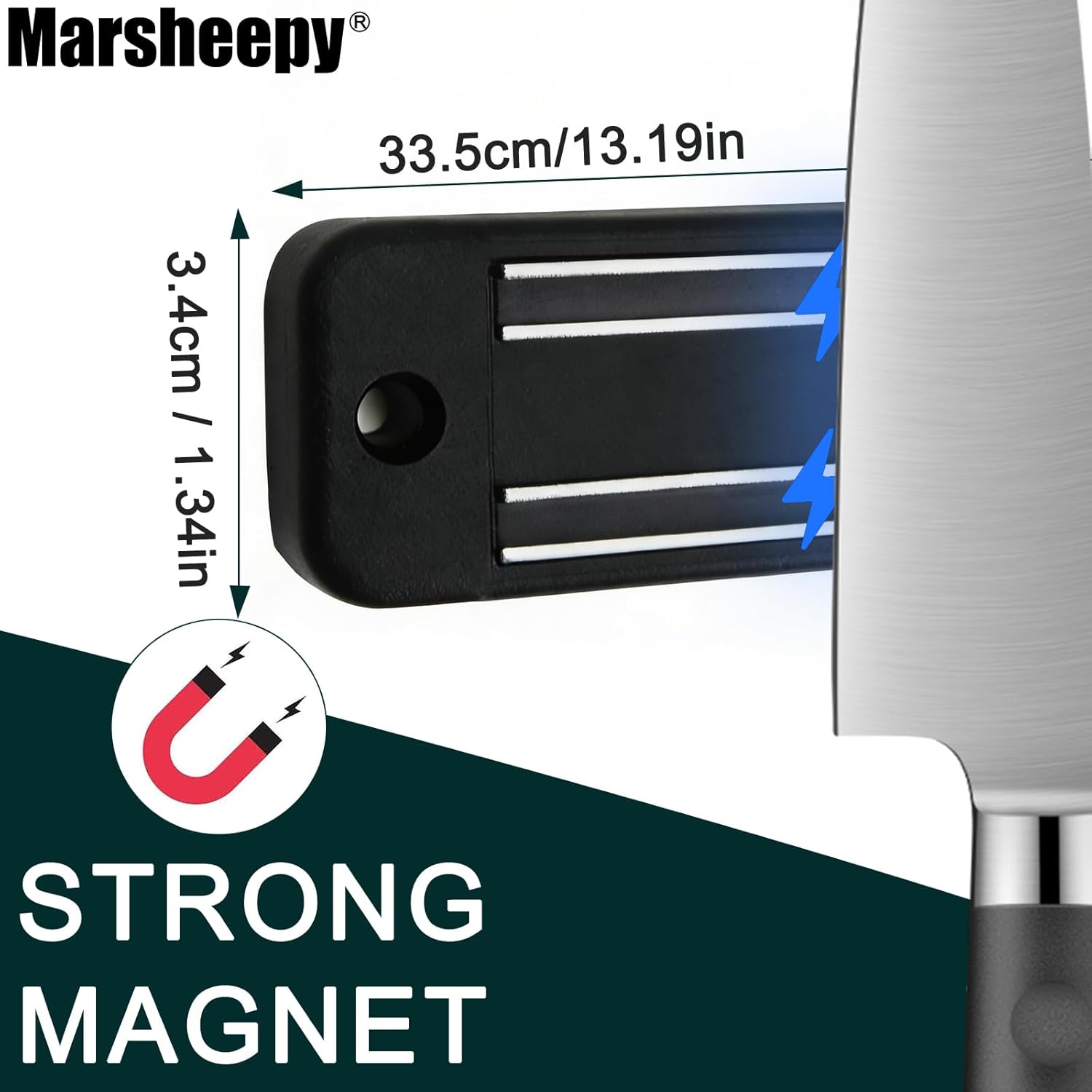Magnetic Knife Strips（13 Inch Length),Magnetic Knife Holder for Wall/Refrigerator,Magnetic Knife Bar with Multi-Purpose Functionality as a Knife Holder, Knife Strip, Magnetic Tool Organizer