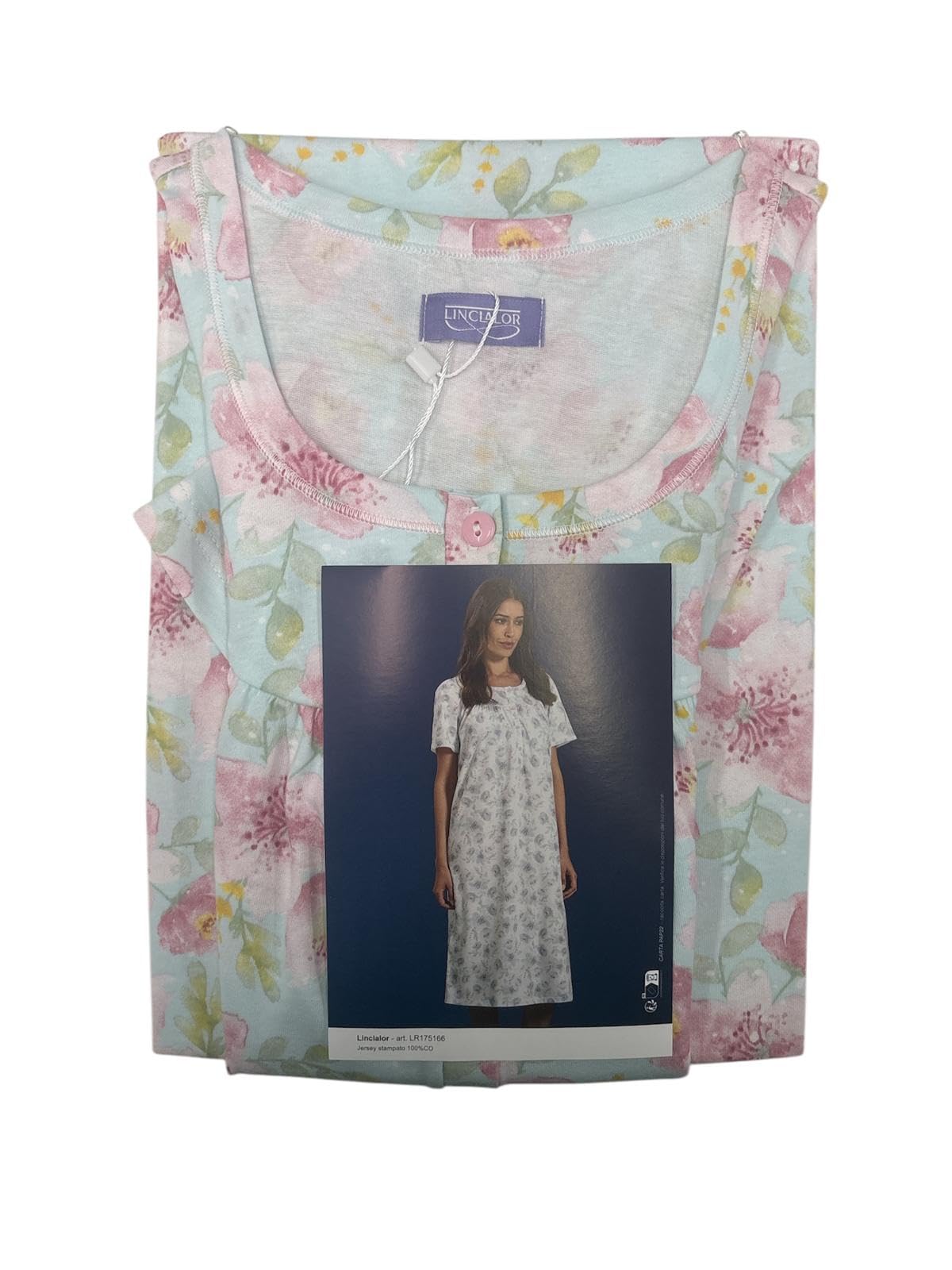 Linclalor Camicia da Notte Manica Corta Serafino Raglan