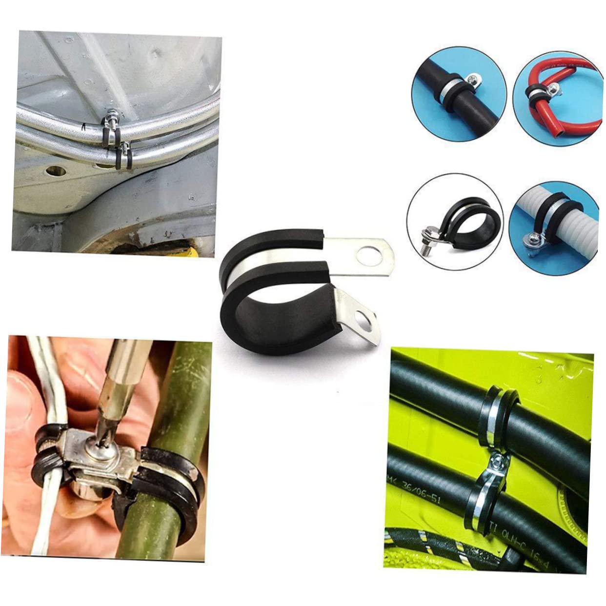 LIFKOME 45 Pièces Collier De Serrage Caoutchouc Forme De r Collier De Serrage Pour Tube Lot De De Acier Inoxydable