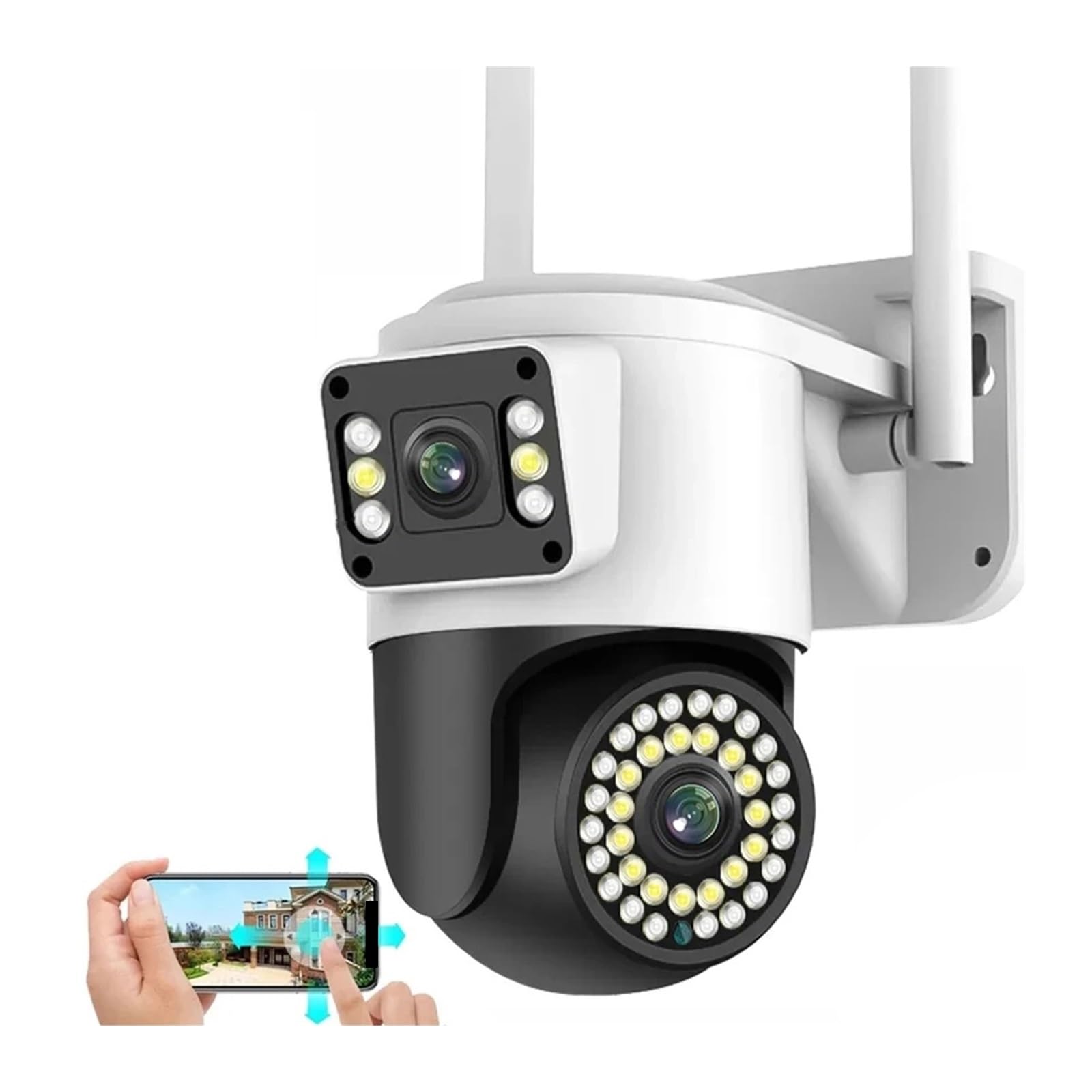 Kamera bezpieczeństwa zewnętrzna, Kamera IP 4K 8MP podwójny obiektyw podwójny ekran 4G PTZ automatyczne śledzenie dwukierunkowy kolor dźwięku noktowizor zewnętrzna kamera bezpieczeństwa Kamera bezpiec