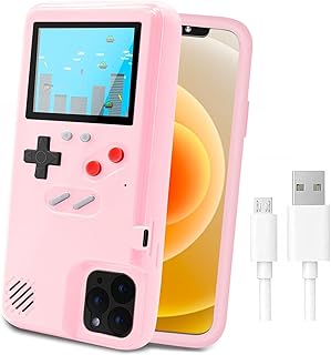 LucBuy Funda de Teléfono para Juegos para iPhone, Cubierta Protectora Estuche con 36 Juegos,Pantalla a Color,Estuche de Videojuegos a Prueba de Golpes para iPhone 14 Pro MAX - Rosa