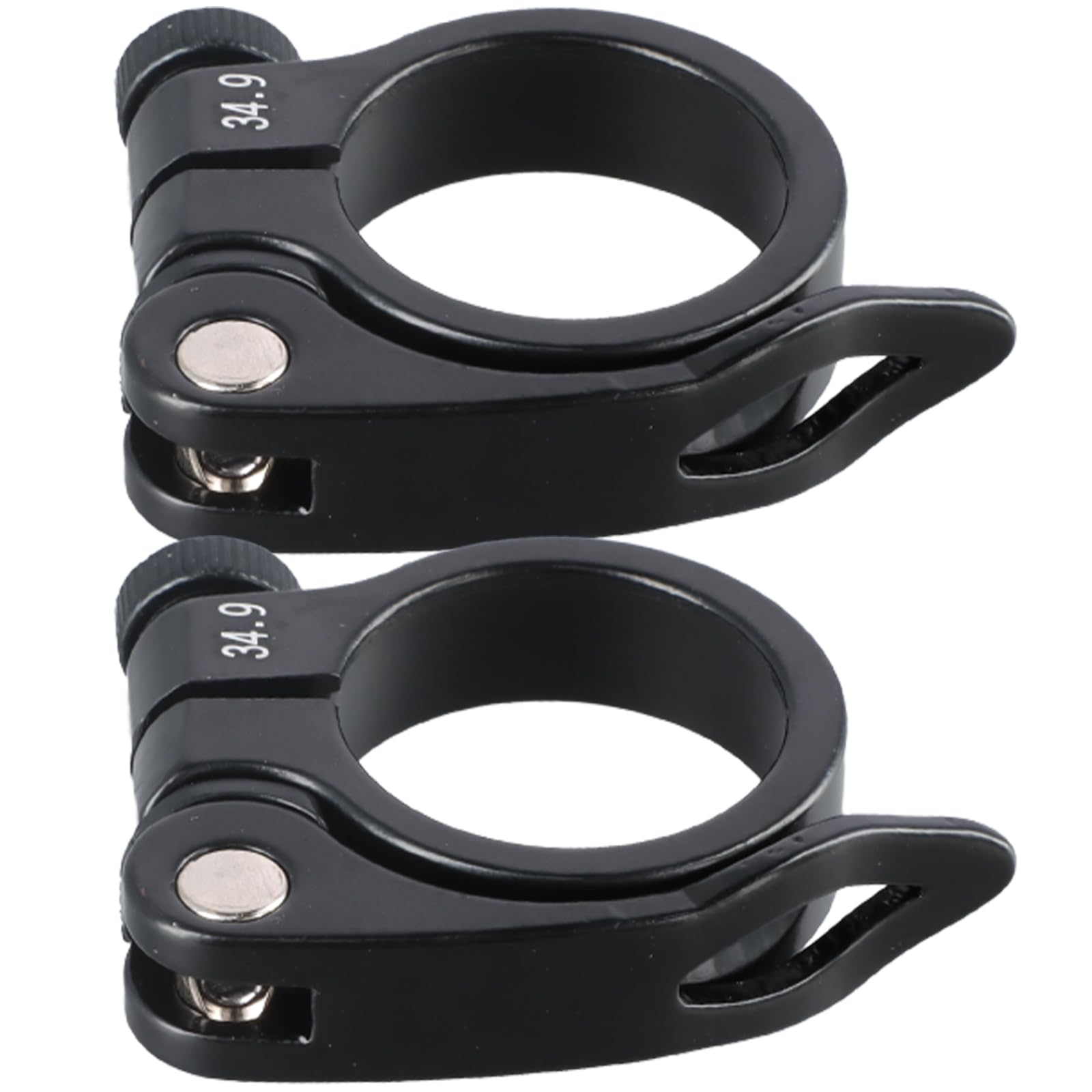 2 pezzi Collarino reggisella, Robusto e durevole Collarino reggisella in Lega di alluminio, Regolabile Morsetto del Sedile per Mountain bike Bici da strada e Bici pieghevoli, Nero (34.9mm)