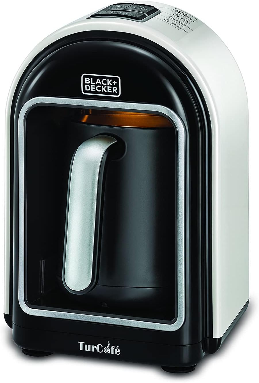 BLACK+DECKER 735W 300ml Turkish Coffee Maker, 4-5 Cups With Milk Warmer and Hot Chocolate Maker Function Overflow Control, Boil Dry Protection Auto shut off TCM730-B5