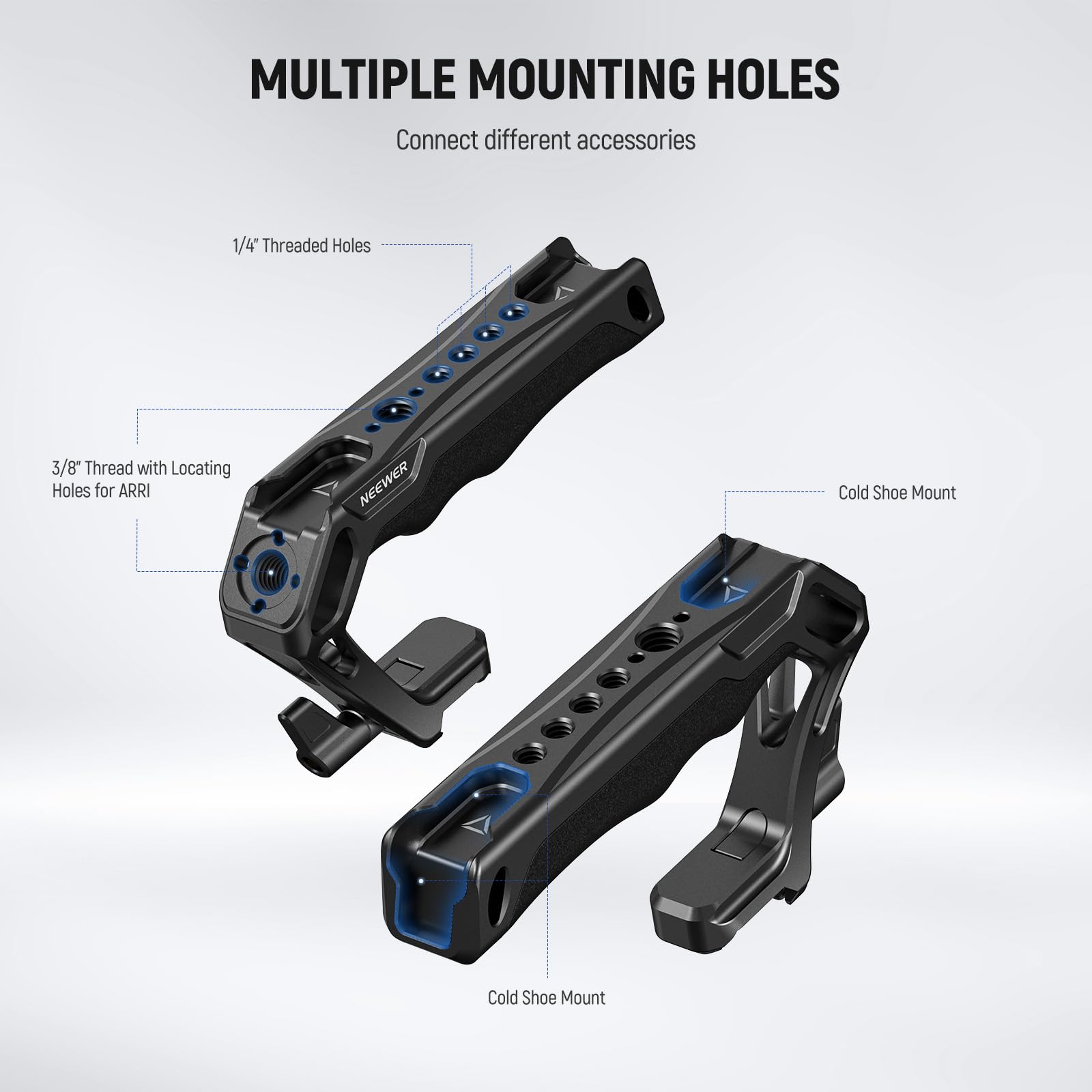 NEEWER Top Handle Y NATO Rail Kit, Empuñadura Superior Silicona con NATO Clamp de Liberación NEEWER Top Handle Y NATO Rail Kit, Empuñadura Superior Silicona con NATO Clamp de Liberación