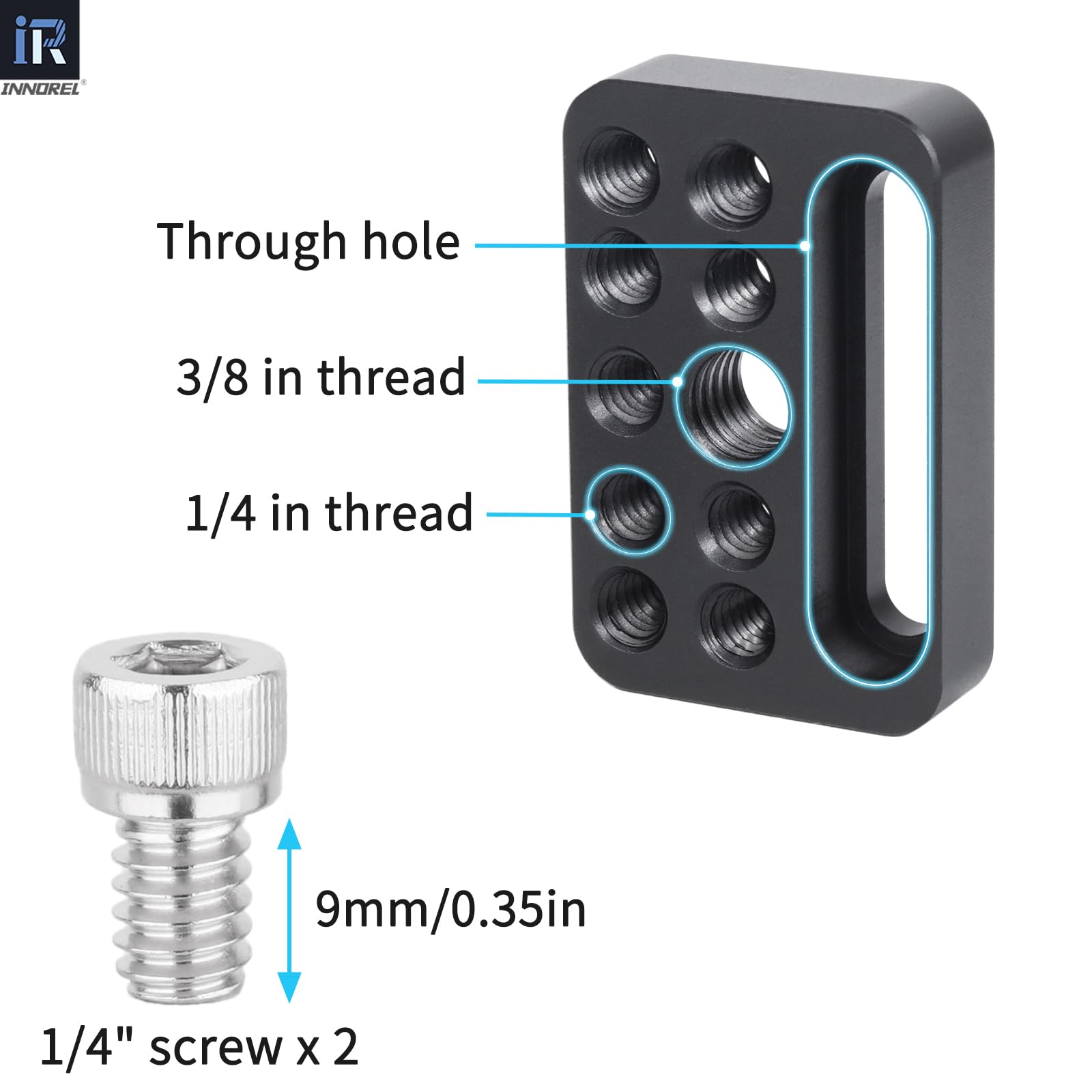 INNOREL CP03 2 pezzi Mini piatto di formaggio multifunzionale Utilizzato per l'installazione della gabbia della macchina fotografica del bordo del formaggio sul blocco della ferrovia di guida