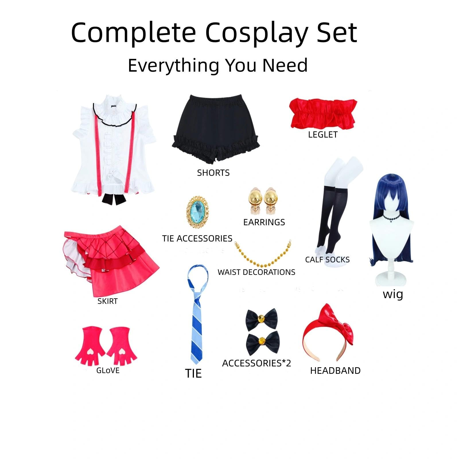 Halloween Kostüm für Erwachsene, Karneval Rollenspiel Cosplay Komplettset –Umi Sonoda Stil