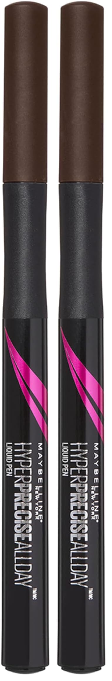 Maybelline New York Eyeliner, Hyper Precise Allday Liner, Wisch- und wasserfest, Nr. 710 Forest Brown (Packung mit 2)