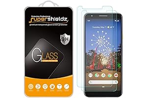 (2 Pack) Pixel 3A Screen Protector, 0.33mm Tempered Glass, Anti-Scratch, Bubble-Free