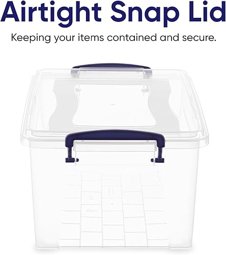 Miniatura 5 de Superio Contenedor de plástico transparente con tapa, 9.5 cuartos de galón, no tóxico, sin BPA, sin olor, caja de almacenamiento organizadora, bolsa