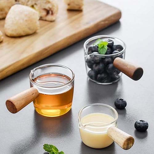 Miniatura 3 de DOITOOL Platos de salsa de soja, 2 platos de crema de vidrio, cuencos de salsa, preparación, barra de postre, cuencos con asa, taza de crema, mini