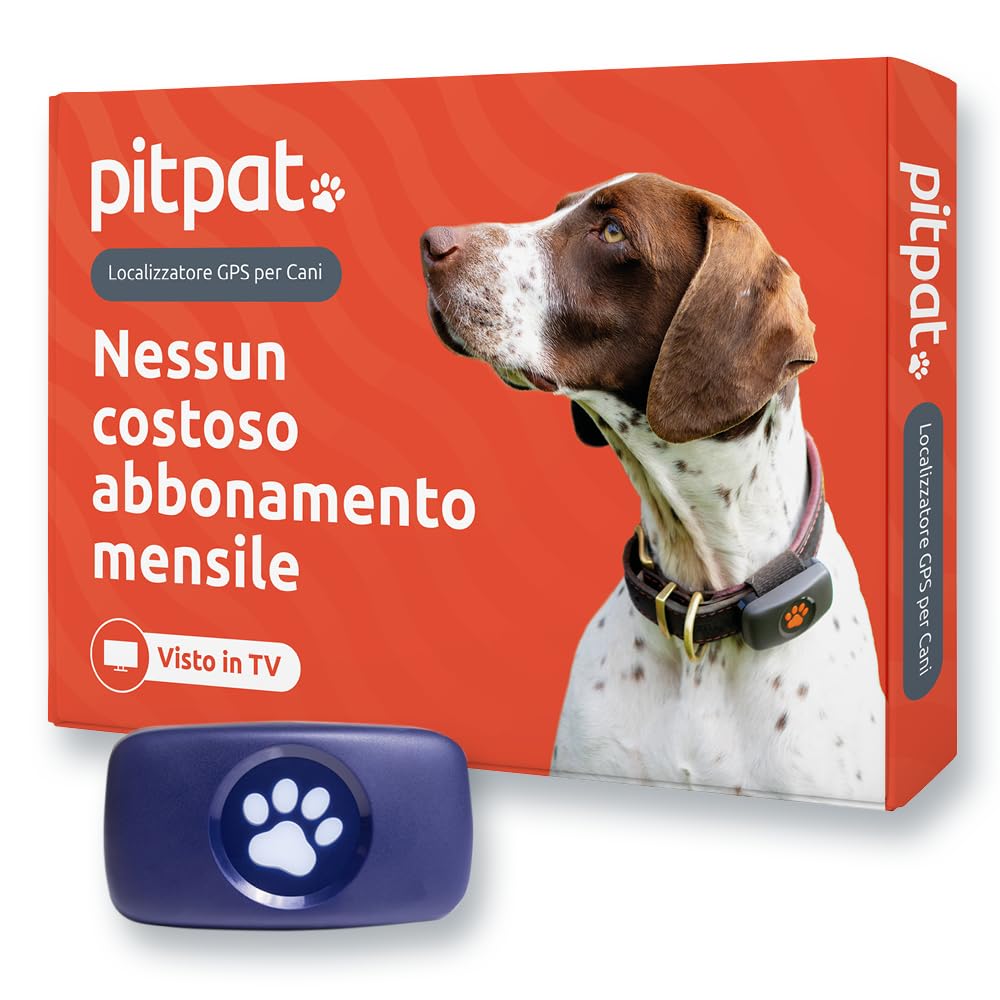 PitPat PitPat Localizzatore GPS per Cani - Non Necessita di Abbonamento - Adatto a Ogni Tipo di Cane e di Collare - Localizzazione Satellitare a Raggio Illimitato - Impermeabile al 100% (Blu)