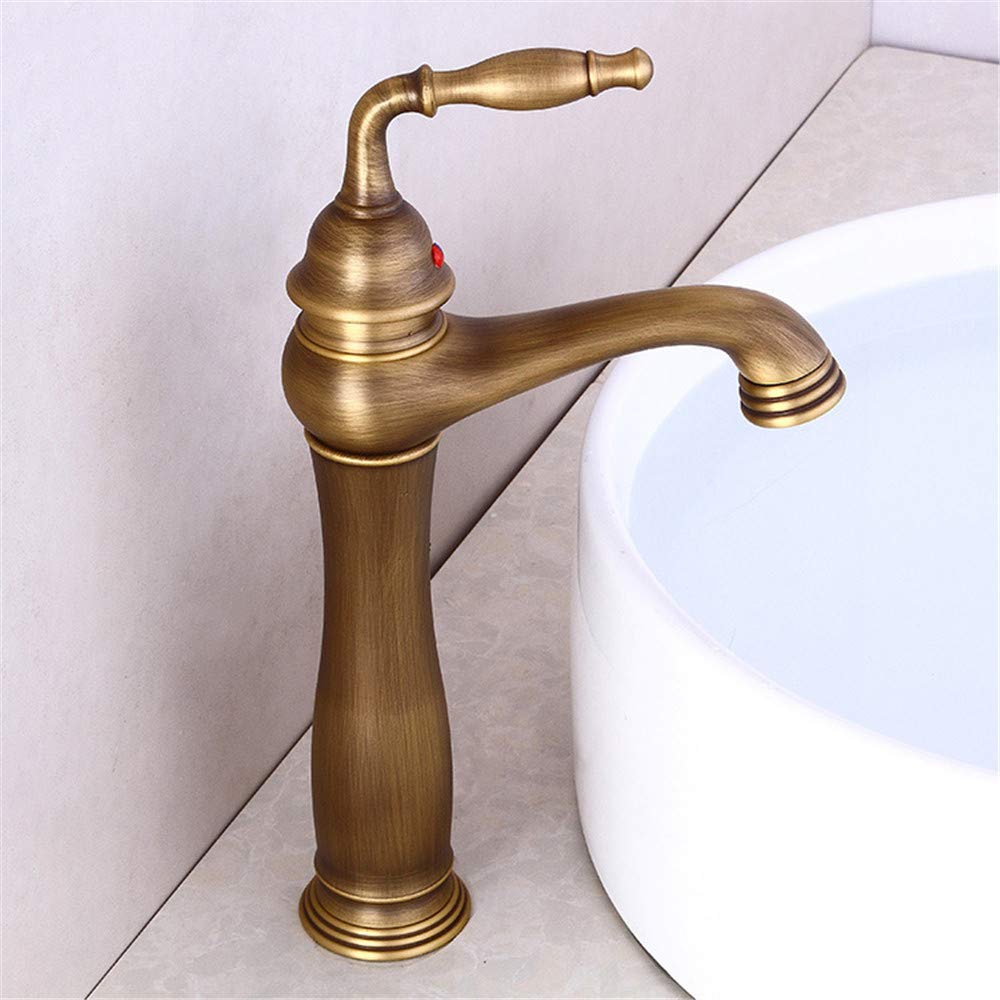 Robinet de lavabo salle de bain rétro en cuivre avec mitigeur Ll