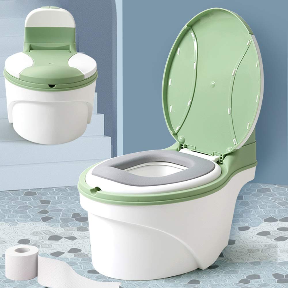 Sedia per vasino per simulazione di addestramento per toilette in plastica per bambini per bambini con coperchio per vasino gratuito(C)