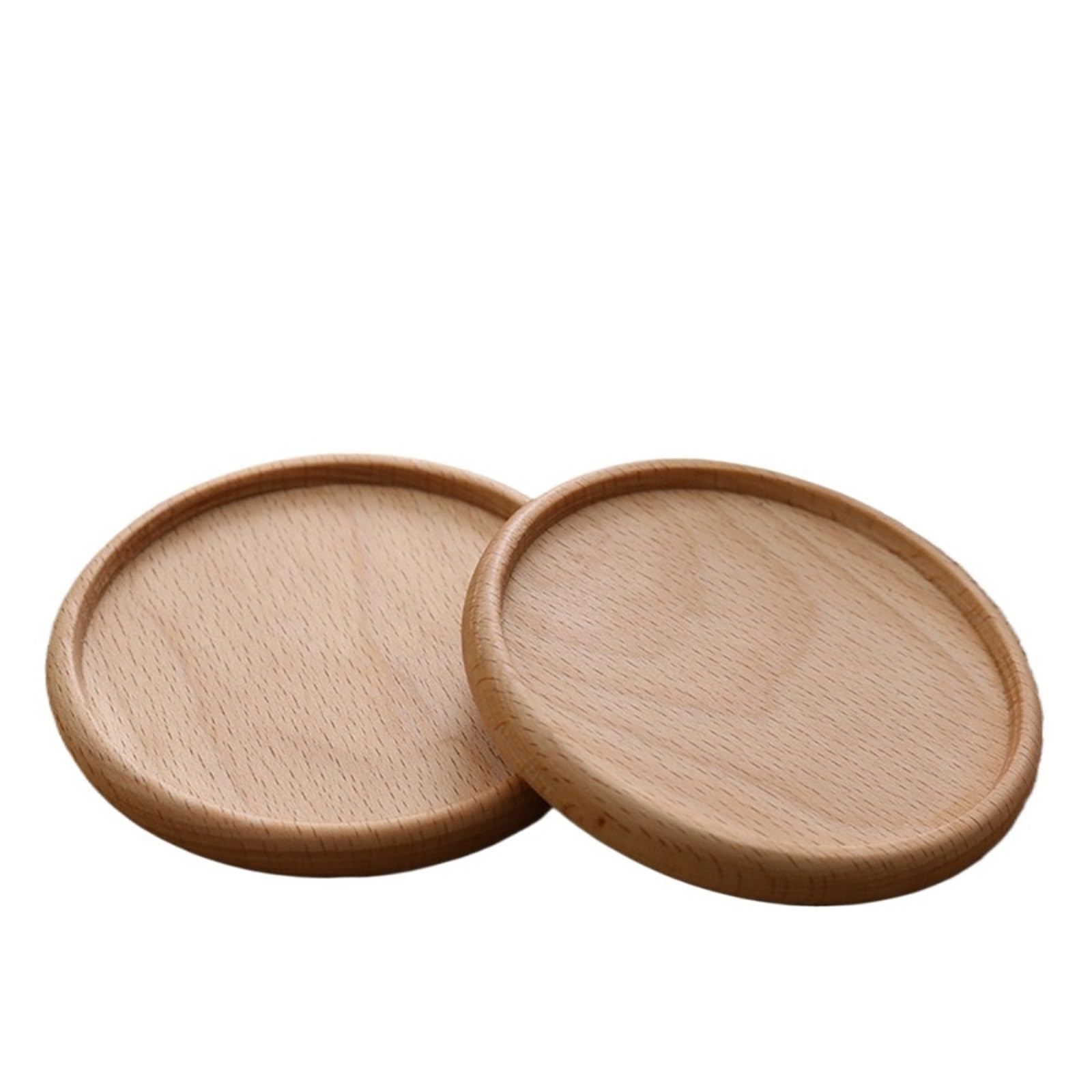 Insulated Coasters 4pcs New Wood Coasters Durable Heat Resistant 8.8cm Placemats Square Round Tea Coffee Cup Pad for Drinks Coffee Pads Beer Home Office(Beech R2)