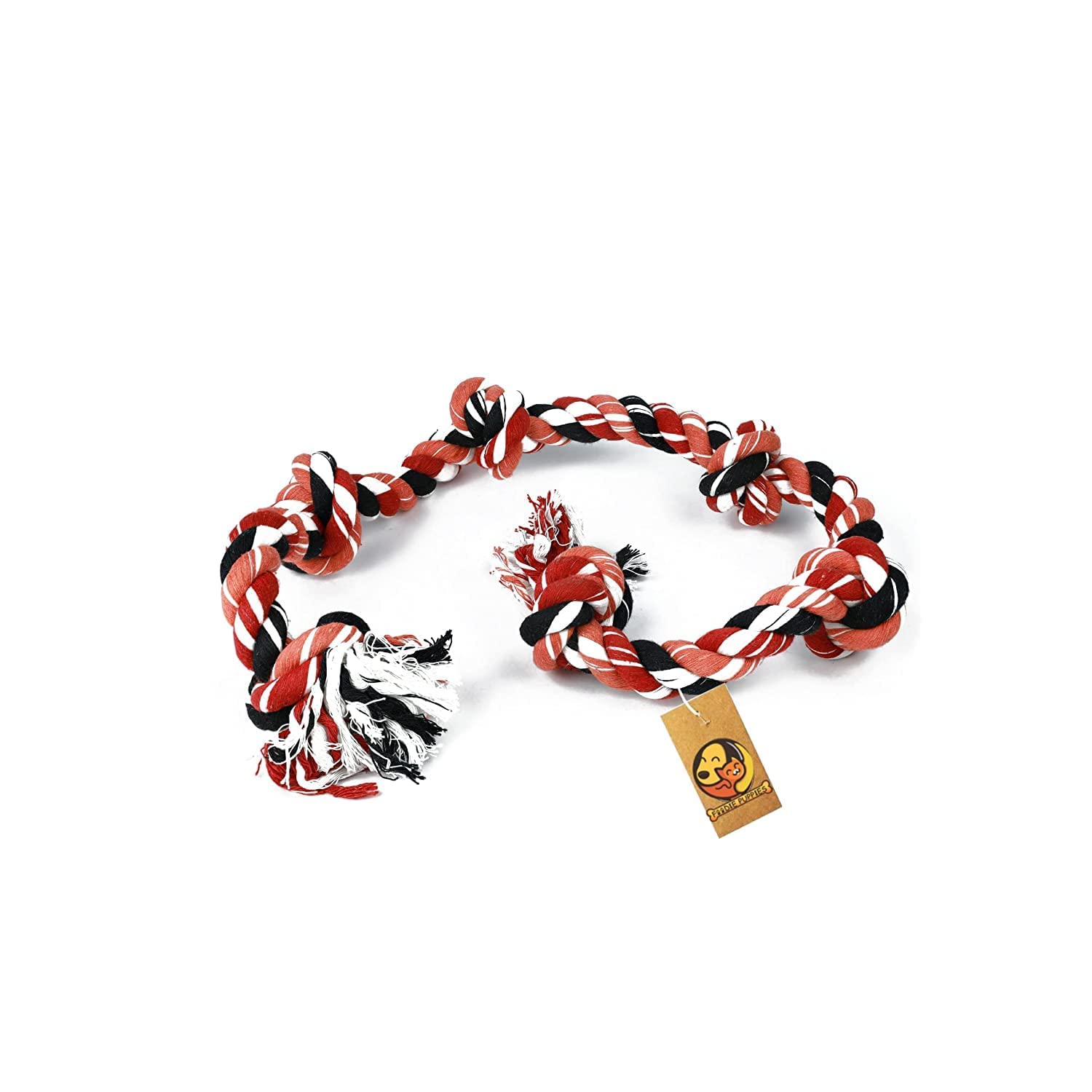 Foodie Puppies Cotton Rope Chew Dog Toy - 6 Knot for Aggressive Chewers | Natural Cotton, Extra Durable, Long and Thick Heavy Duty Chew Rope for Large Dogs (B0BFX5P861) Amazon Price History, Amazon Price Tracker