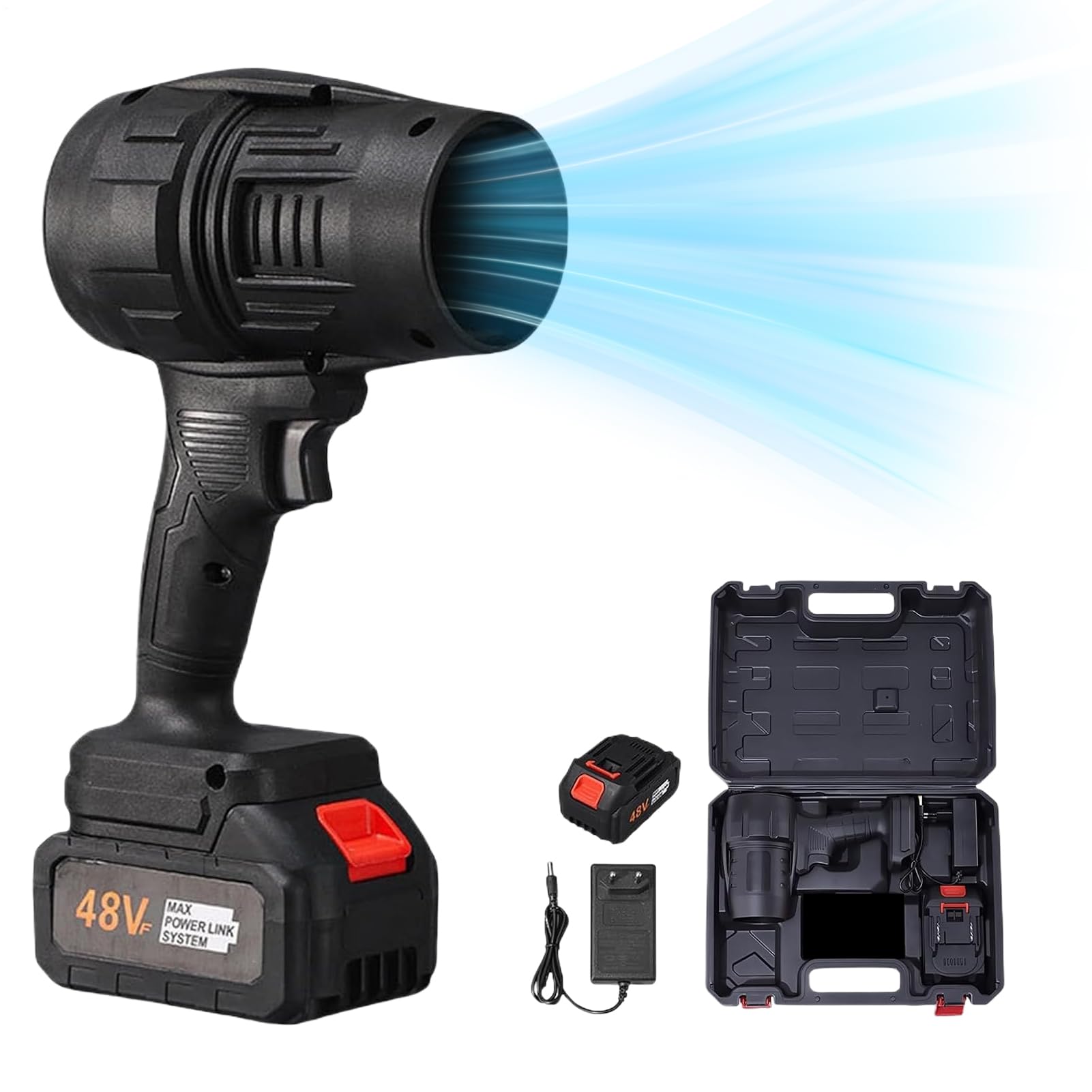 Soffiatore Senza Fili Utensile a batteria per soffiare polvere | Soffiatore elettrico per la pulizia di giardino, patio, , marciapiede, cura del prato e neve