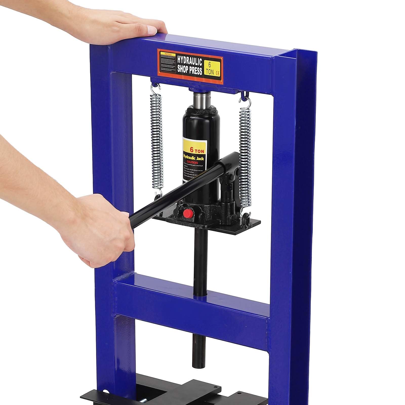 Pressa idraulica 6T, pressa idraulica da banco da banco da 6 tonnellate, pressa idraulica regolabile con piastre, blu