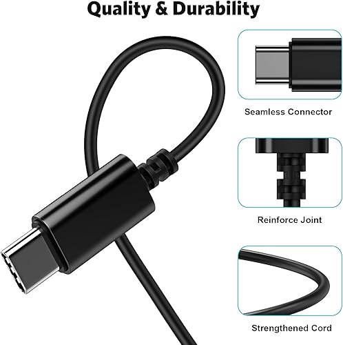 Miniatura 8 de COOYA Auriculares USB C, auriculares USB tipo C negro+morado, 2 pares de auriculares con cable para Pixel 7 6a 6 Pro con cancelación de ruido