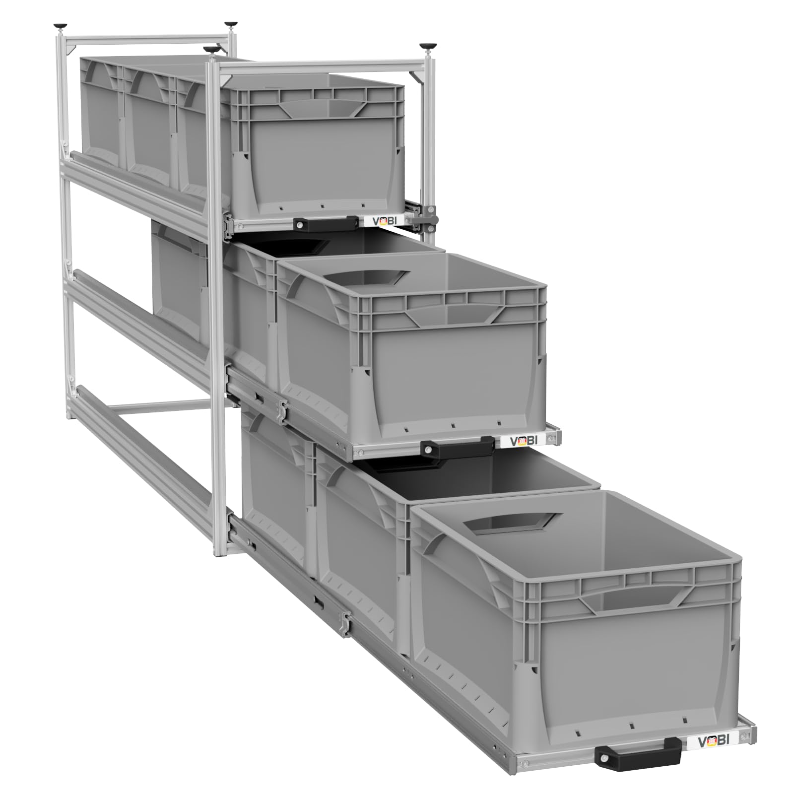 VOBI Wohnmobil Regal Regalsystem Tower 1-1200, mit Auszügen, 388x1205 mm (3 Auszüge)