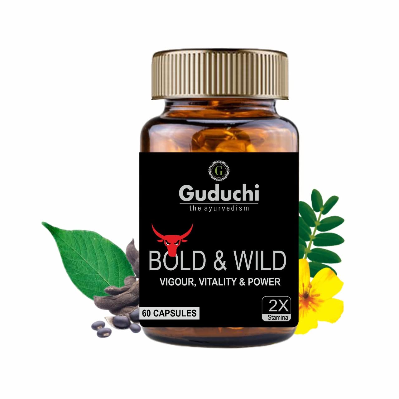 Guduchi Ayurveda Bold and Wild Men's Wellness supplement | Helps to Boost Performance & Stamina for Men | Vigour & Strength | All Natural Ingredients